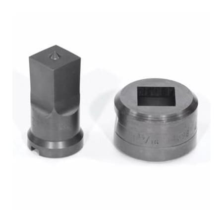 Edwards Punch And Die Set, Squared, 2532 In Punch, 1316 In Die Sizes Included, 2 Piece, For Use With PDSQ25/32